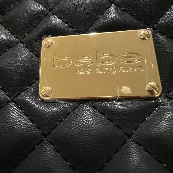 Bebe black quilted stylish backpack/bag - Picture 3 of 4